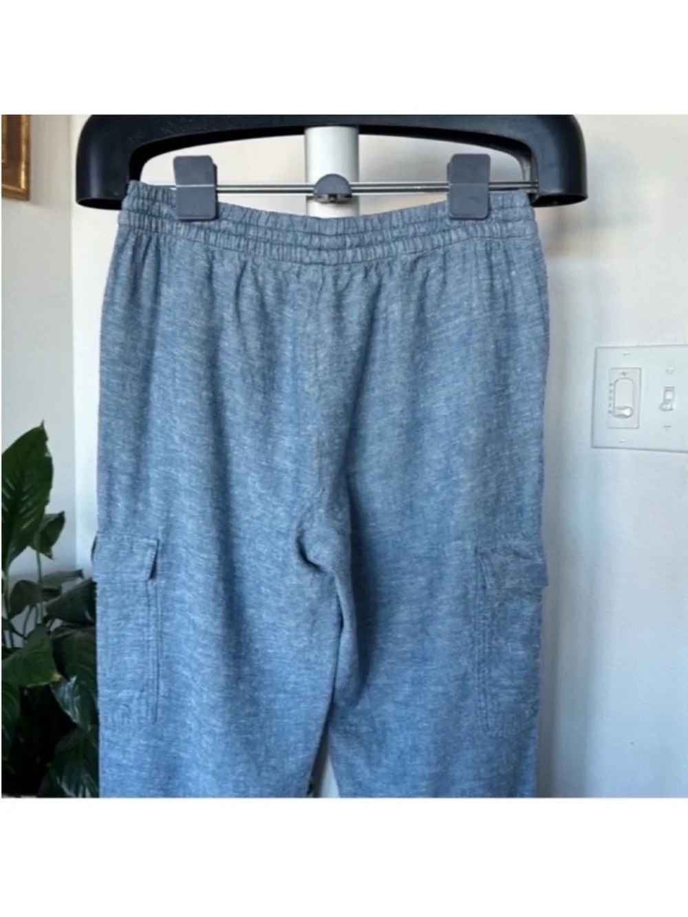 Banana Republic Linen Blend Cargo Style Joggers/pants Sz S Petite Blue